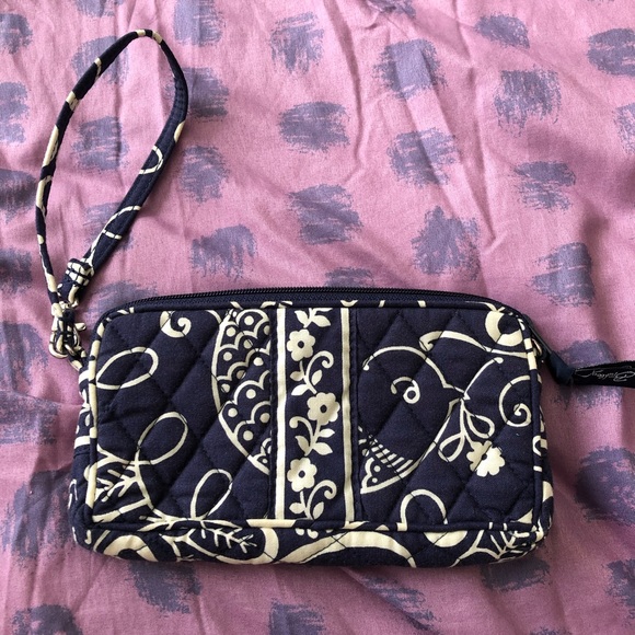 Vera Bradley Wristlet - Twirly Birds Navy - Picture 1 of 3